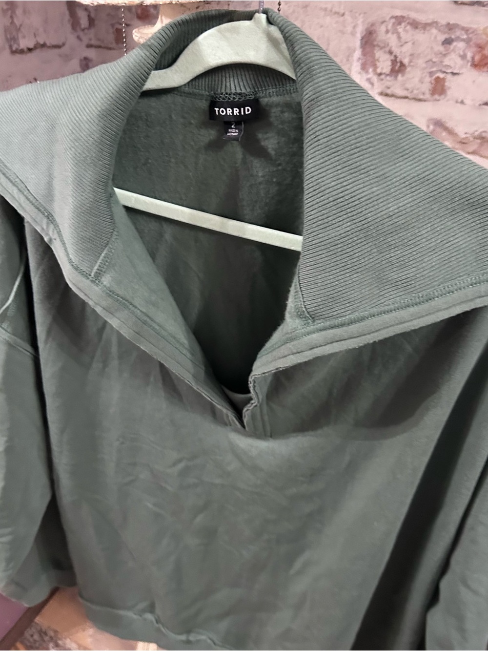 Torrid Olive Green Pullover Shirt - Relaxed Collar